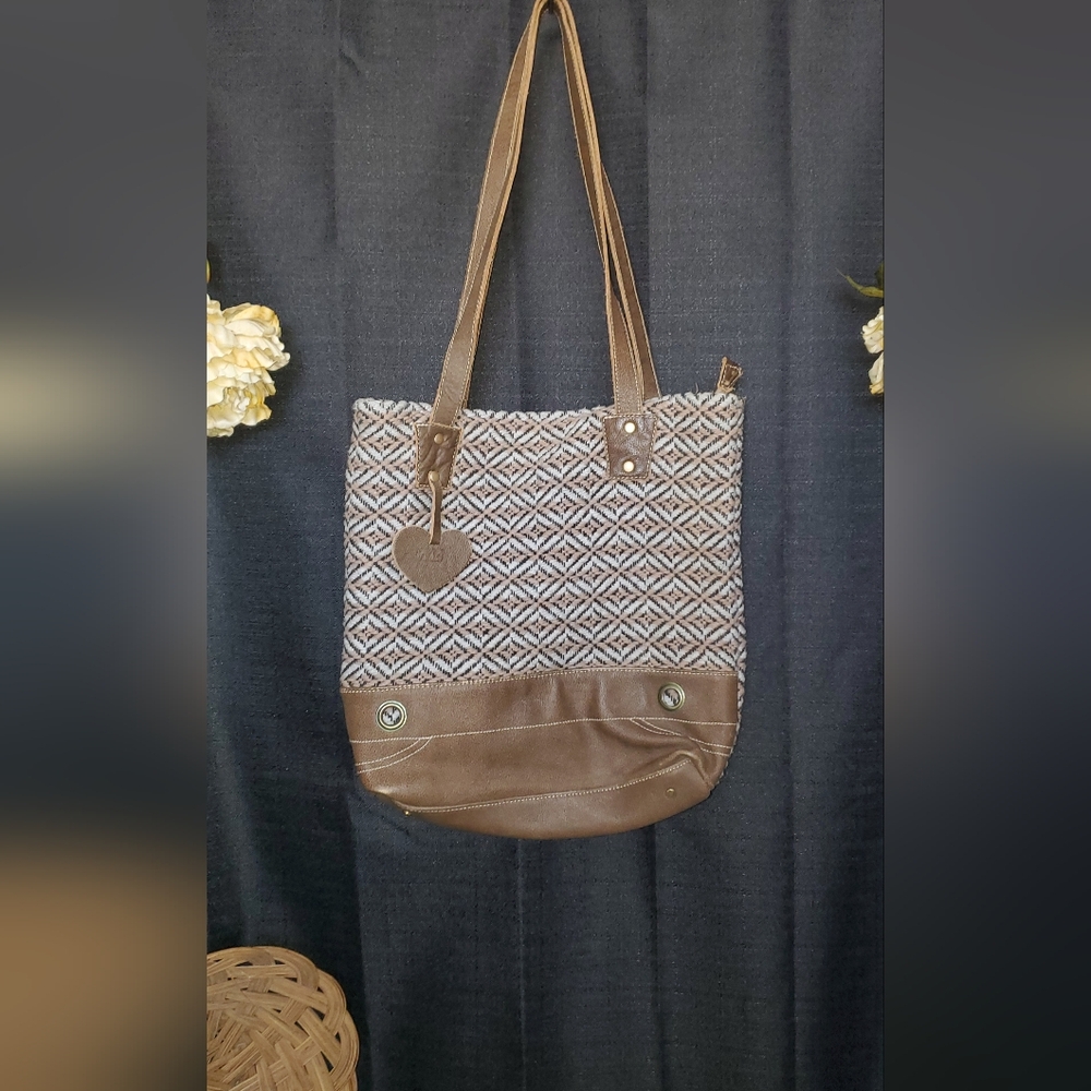 Myra Bag conceal carry tote bag L or R, cotton & leather